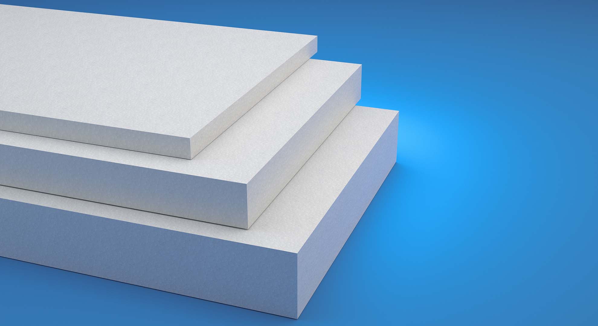A stack of three styrofoam boards