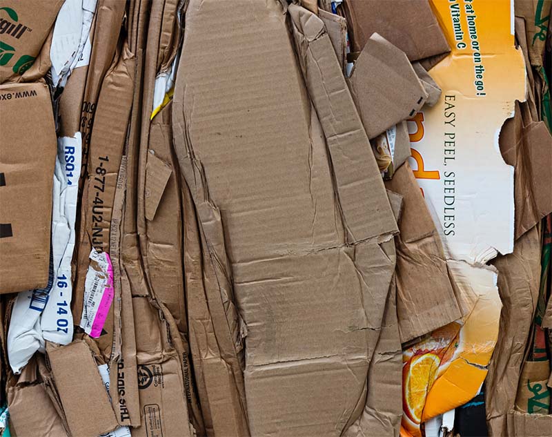 A pile of mixed cardboard