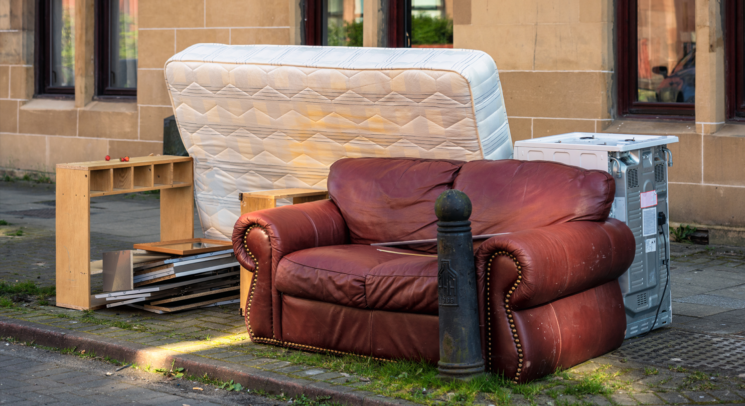 Various household items that have been flytipped