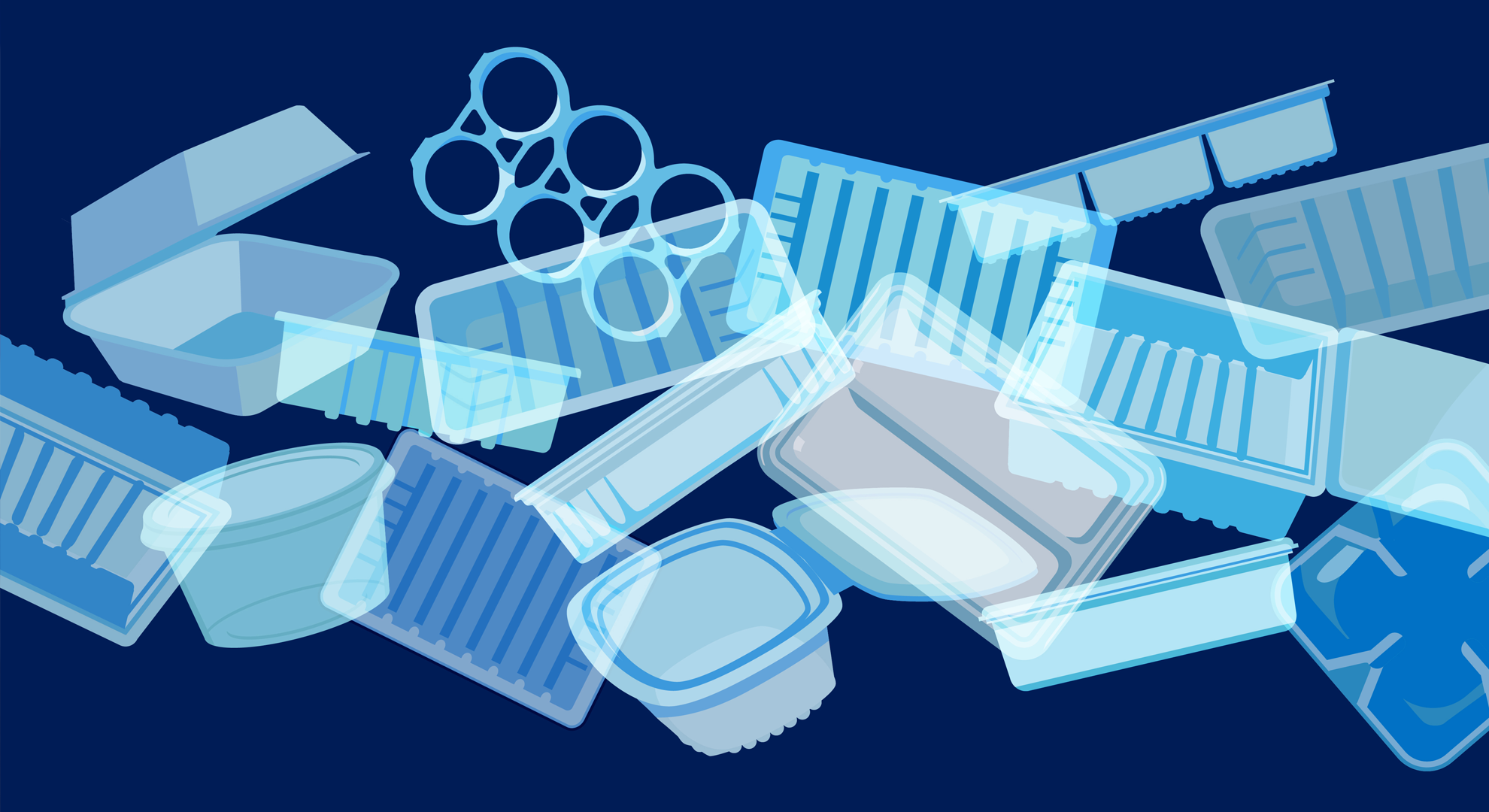 Illustration of single use plastic items