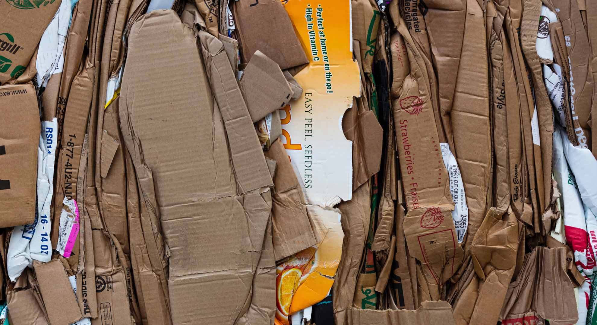 A pile of mixed cardboard