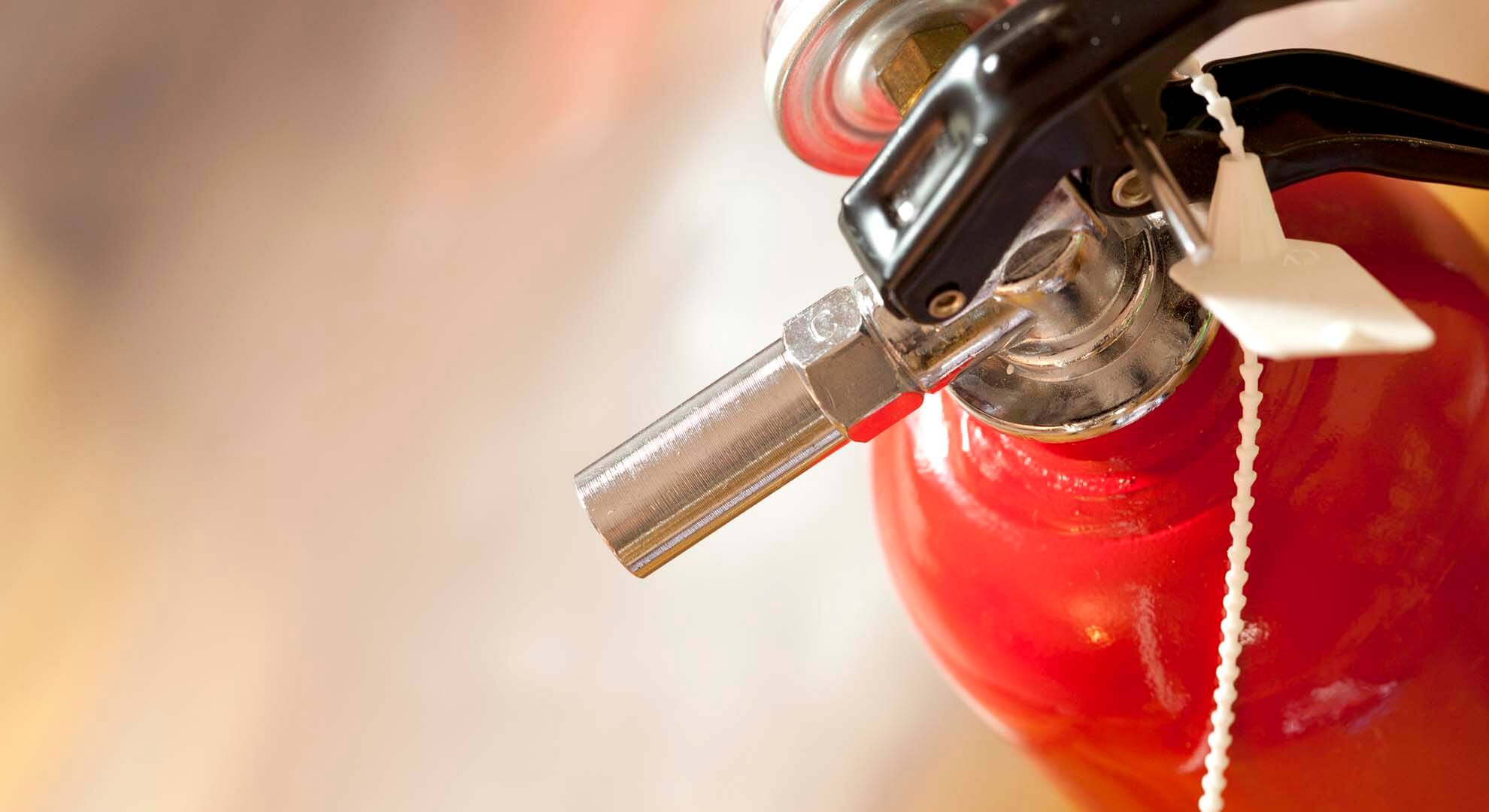 A red fire extinguisher 