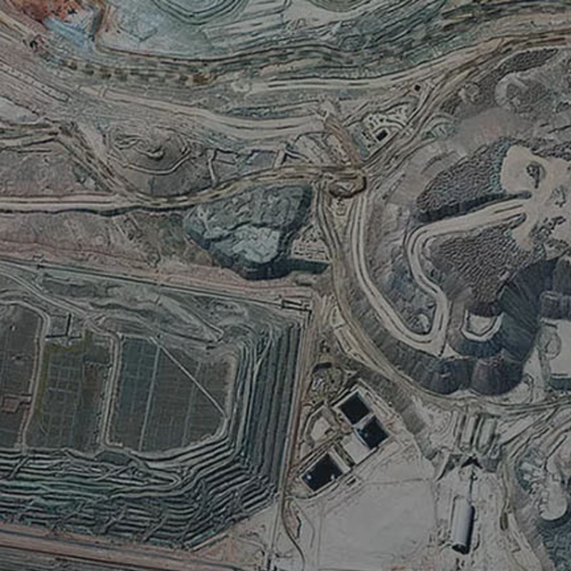 Top down view of quarry from a height