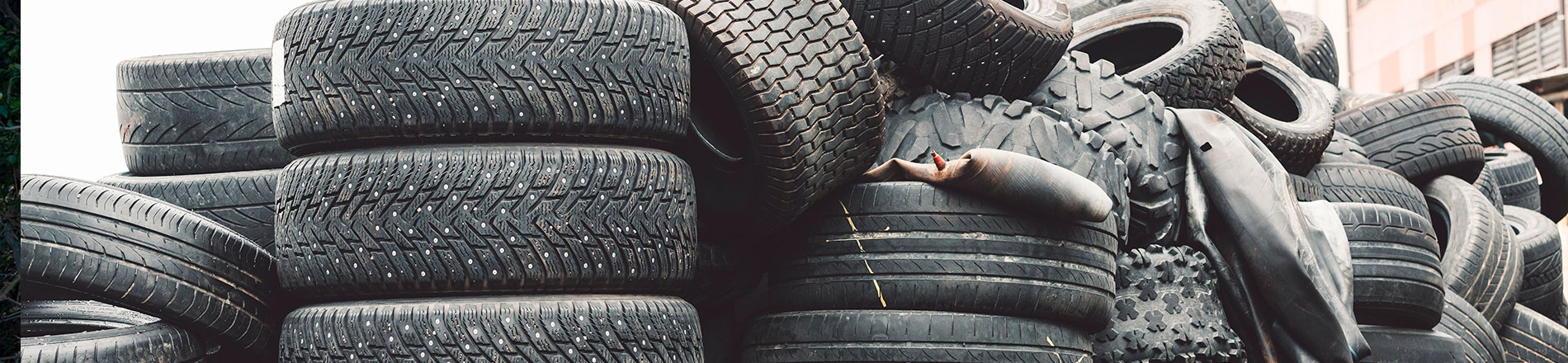 A pile of old tyres