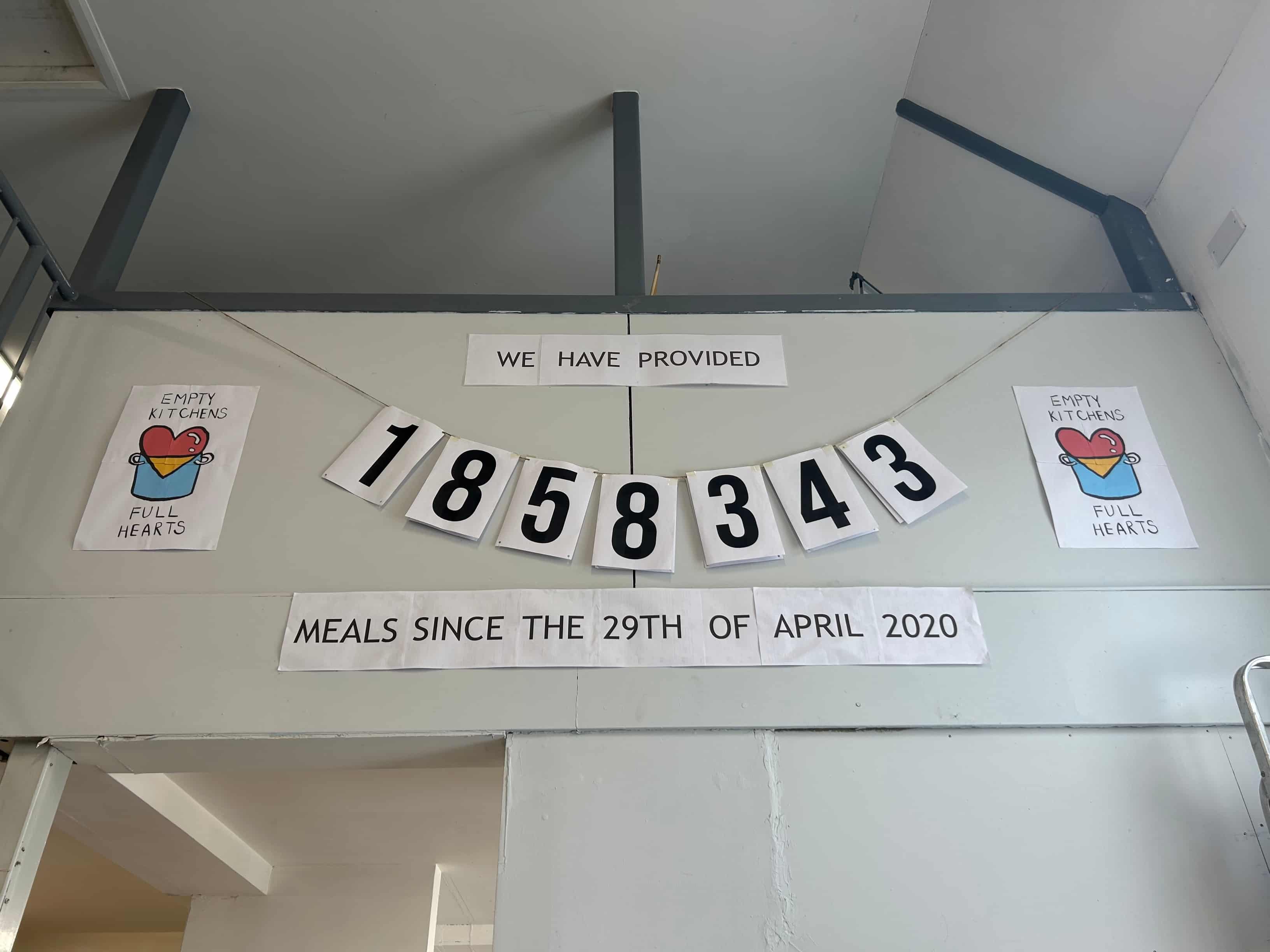 banner showing over 18,000 total meals served by Edinburgh Kitchens