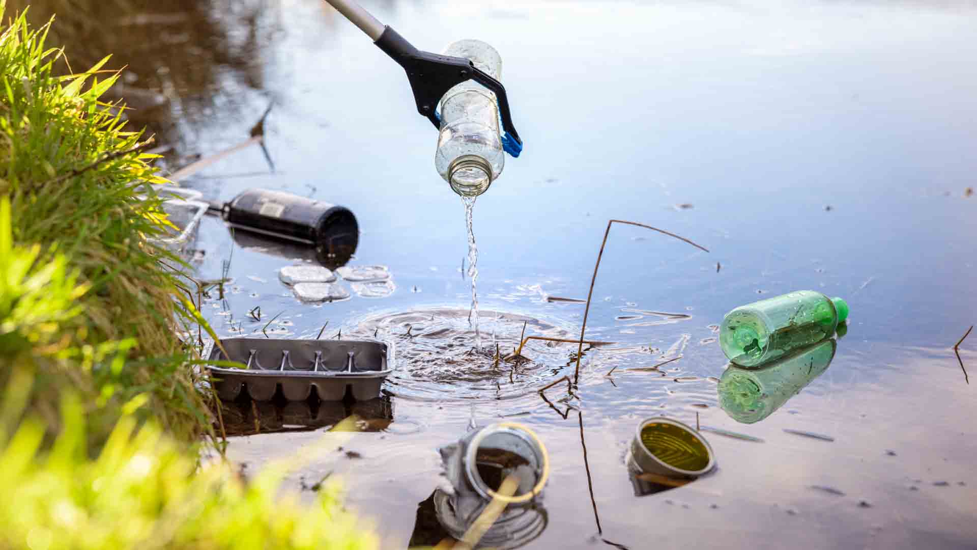 Photo of litter picked in water