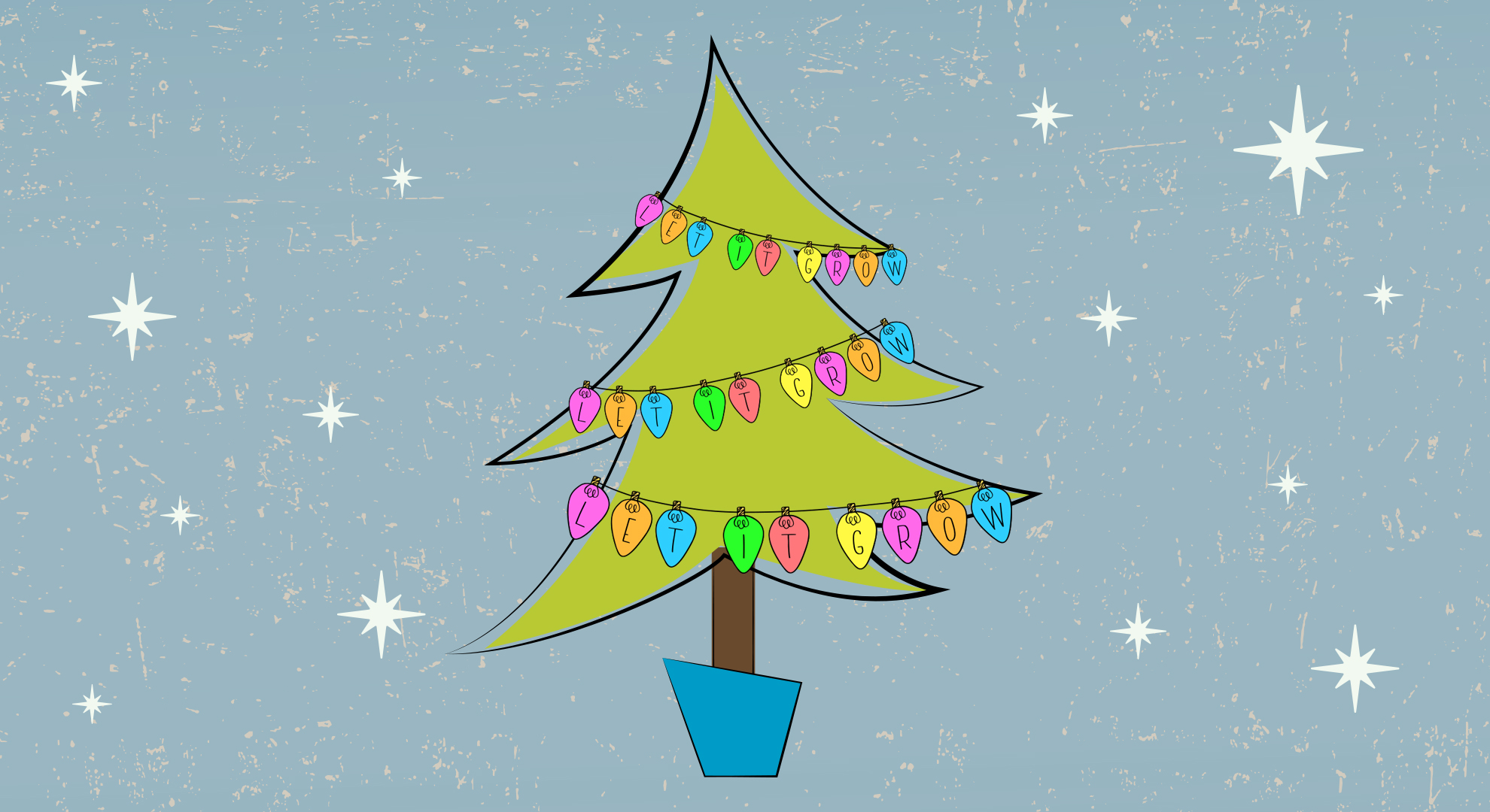 RFS Christmas tree with baubles in a animated style