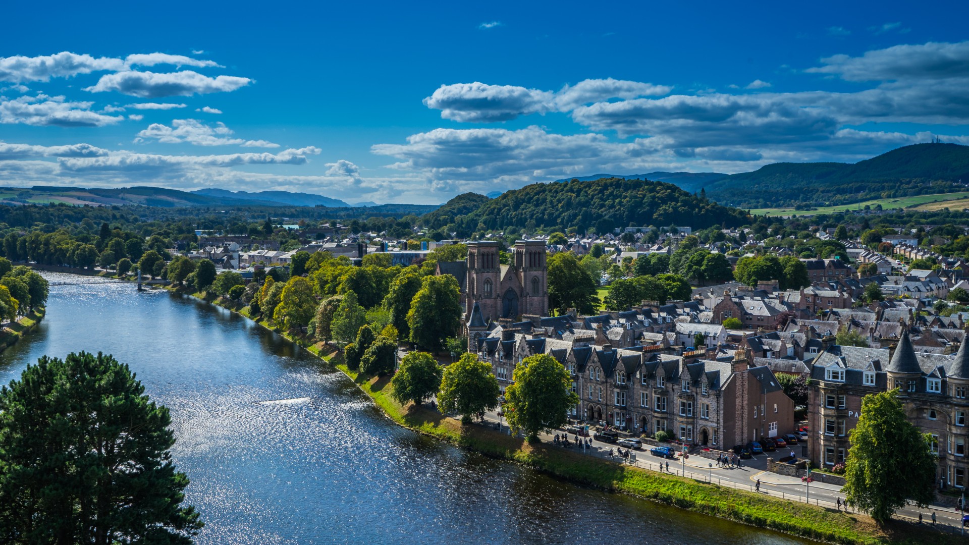 A wide-shot of Inverness and the River Ness